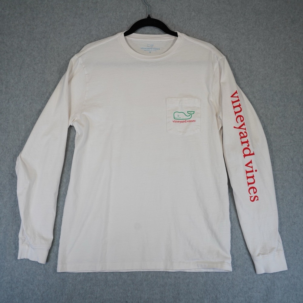Vineyard Vines Men's Naughty or Nice‎ Whale Shirt Christmas White SMALL